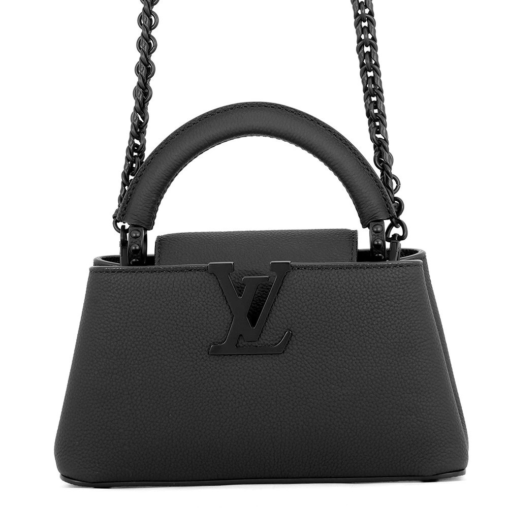 Louis Vuitton Capucines Ew Matte Calf Leather 2Way Shoulder Bag Black